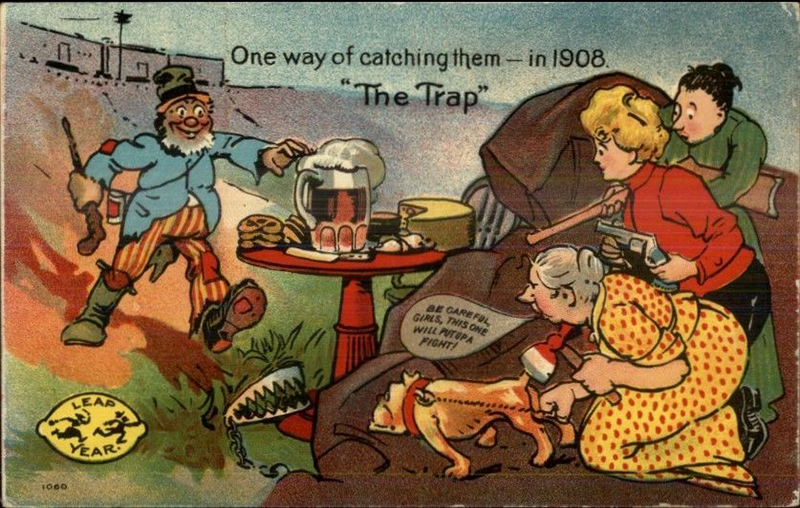 “The Trap,” postcard, 1908.