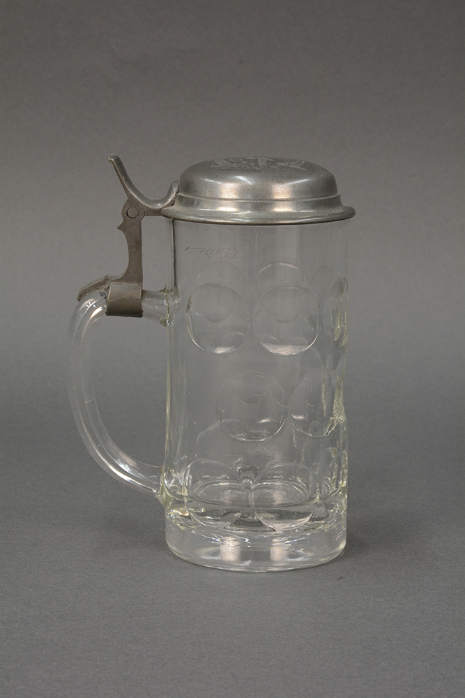 Beer stein from Hammel’s Café, 1910s; currently on view in American Spirits.