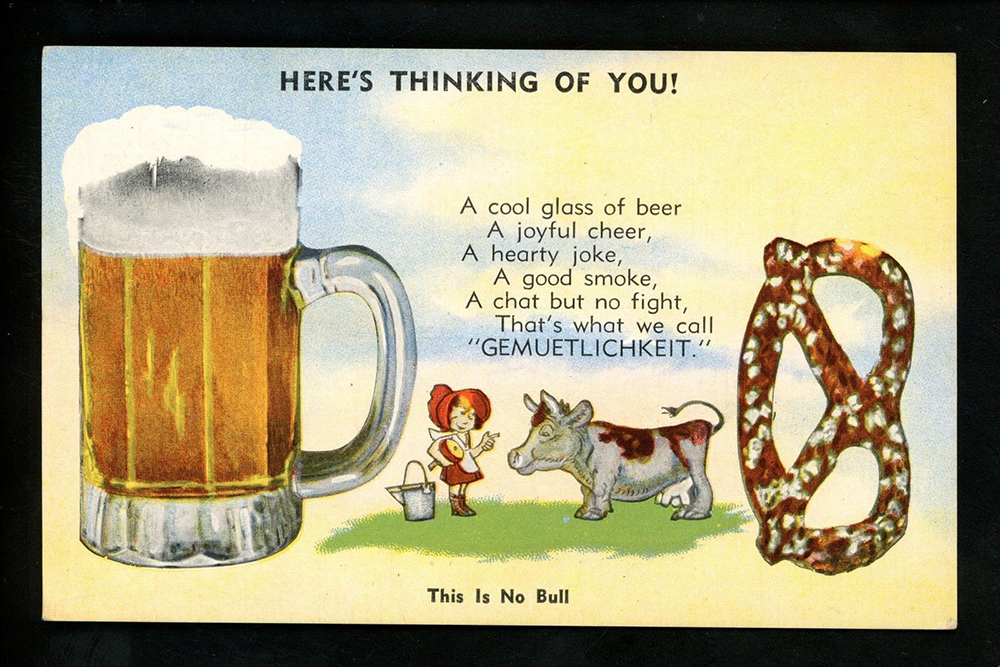 “Here’s Thinking of You,” postcard, c. 1930s.