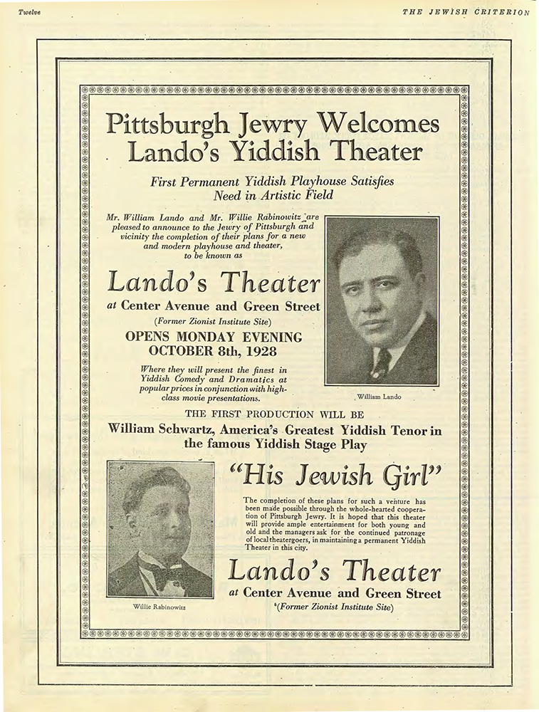 Jewish Criterion, October 5, 1928.