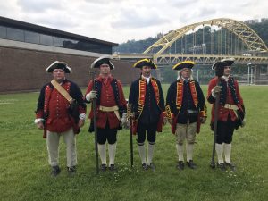 Costumed 18th century reenactors at the Fort Pitt Museum.