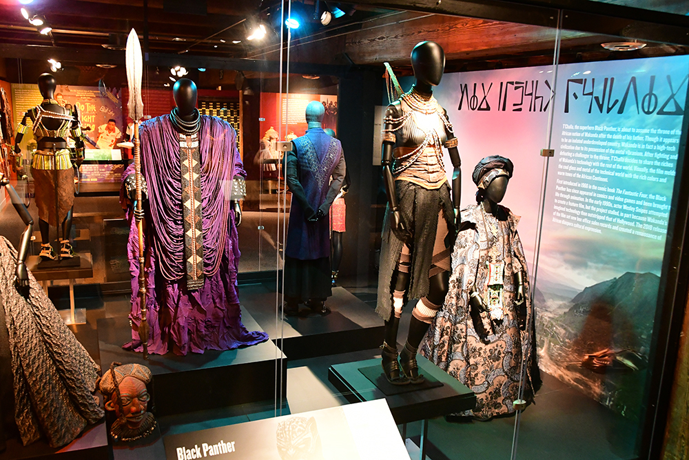 Black Panther costumes in the Heroes & Sheroes exhibit at the Heinz History Center.