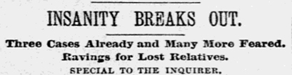 Newspaper clipping, Philadelphia Inquirer, June 8, 1889.