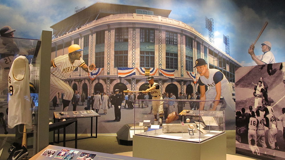 Mural of Forbes Field in the Western Pennsylvania Sports Museum, 2017.