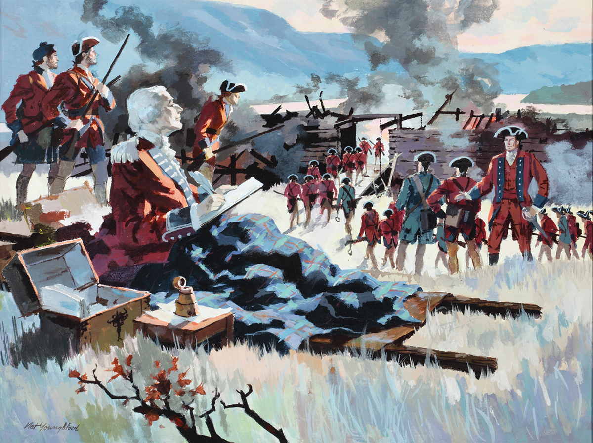 "Forbes at Fort Duquesne," Nat Youngblood, painted c. 1968.