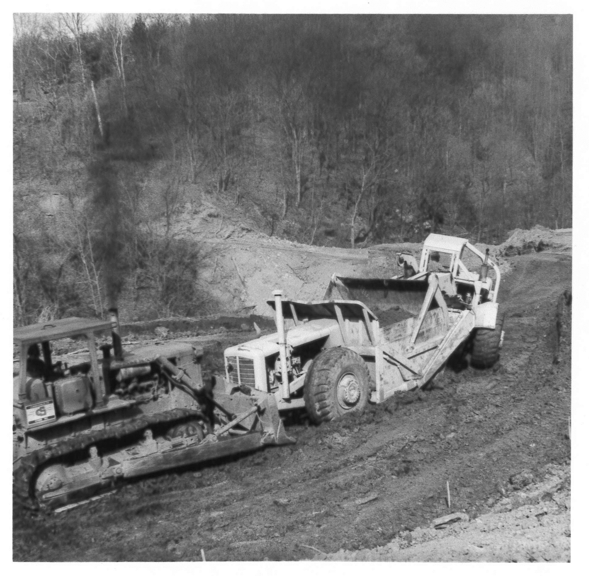 Albert promoted a Rural Abandoned Mine Project (R.A.M.P.) on the Meadowcroft property to regrade a sagging section of hillside that was threatening Meadowcroft Road. Albert Miller Papers and Photographs, MSS 1095, Meadowcroft Rockshelter and Historic Village.