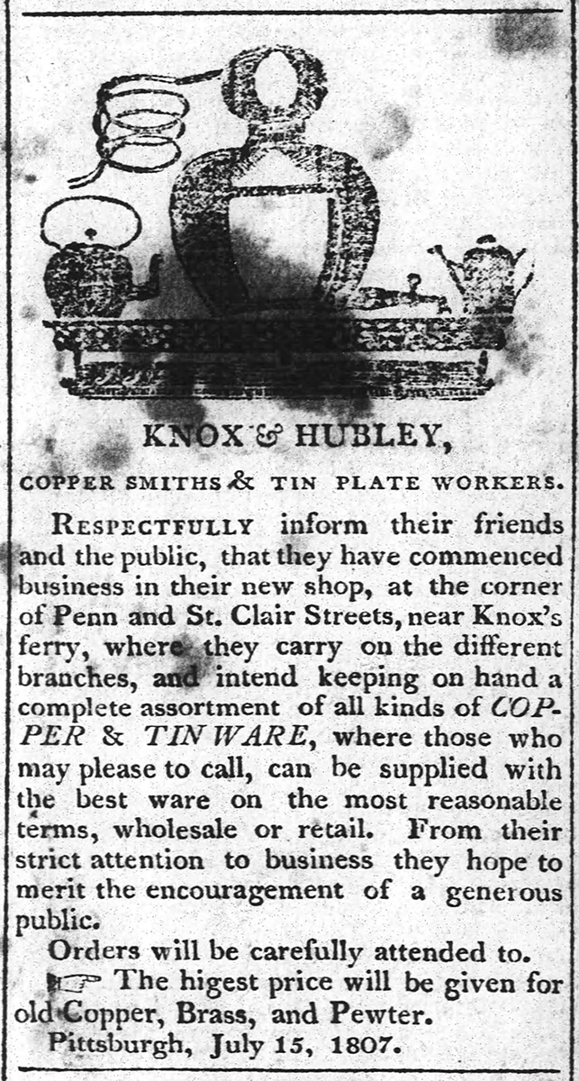 Pittsburgh Weekly Gazette, Oct. 20, 1807.