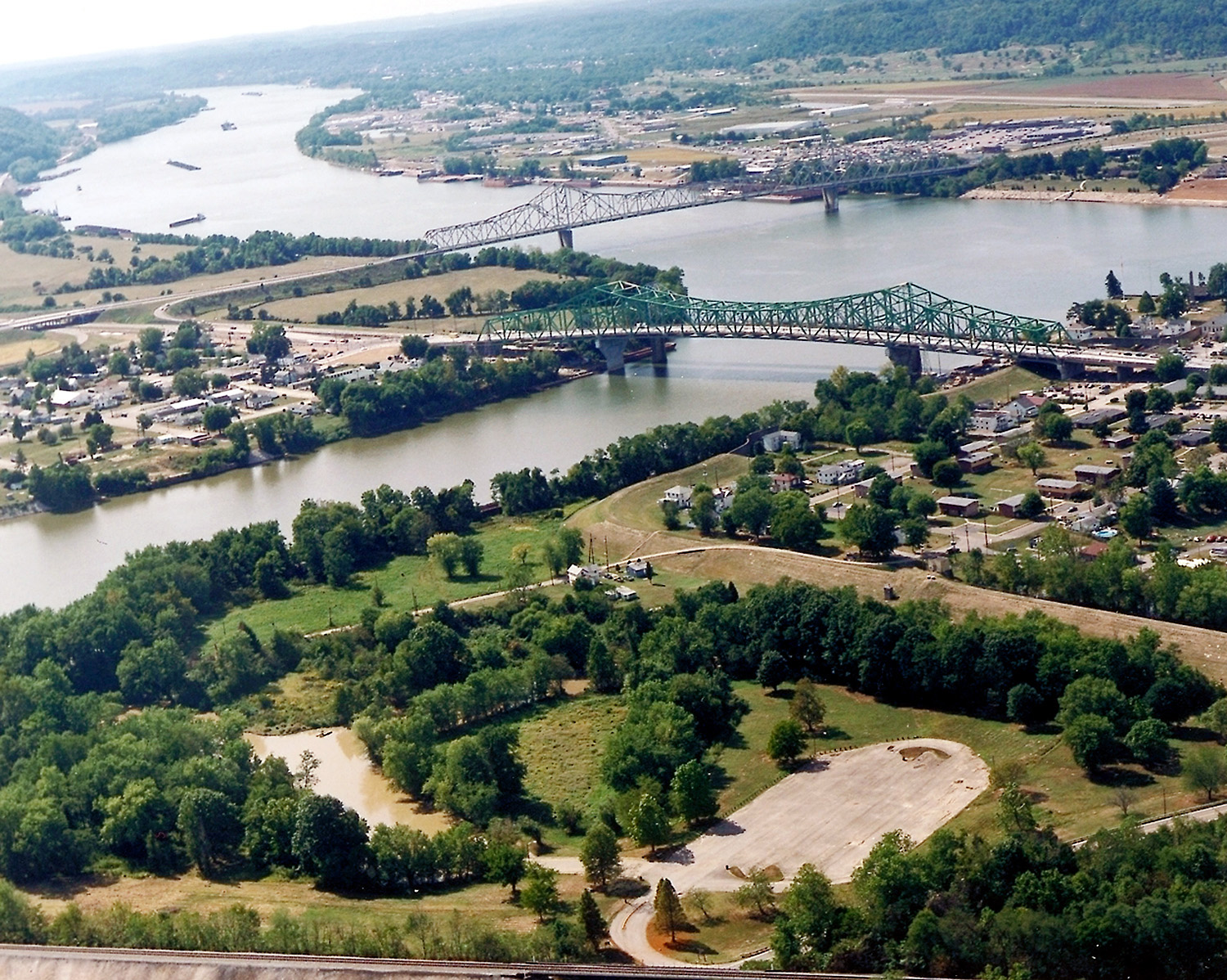 Confluence of the Kanawha and Ohio rivers at Point Pleasant, W.Va.