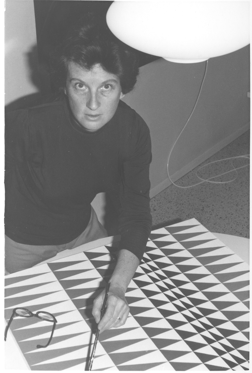 Jane Haskell at work in her home, 1967. Jane Haskell papers, MSS 1046, Rauh Jewish History Program & Archives. Gift of Jane Haskell.
