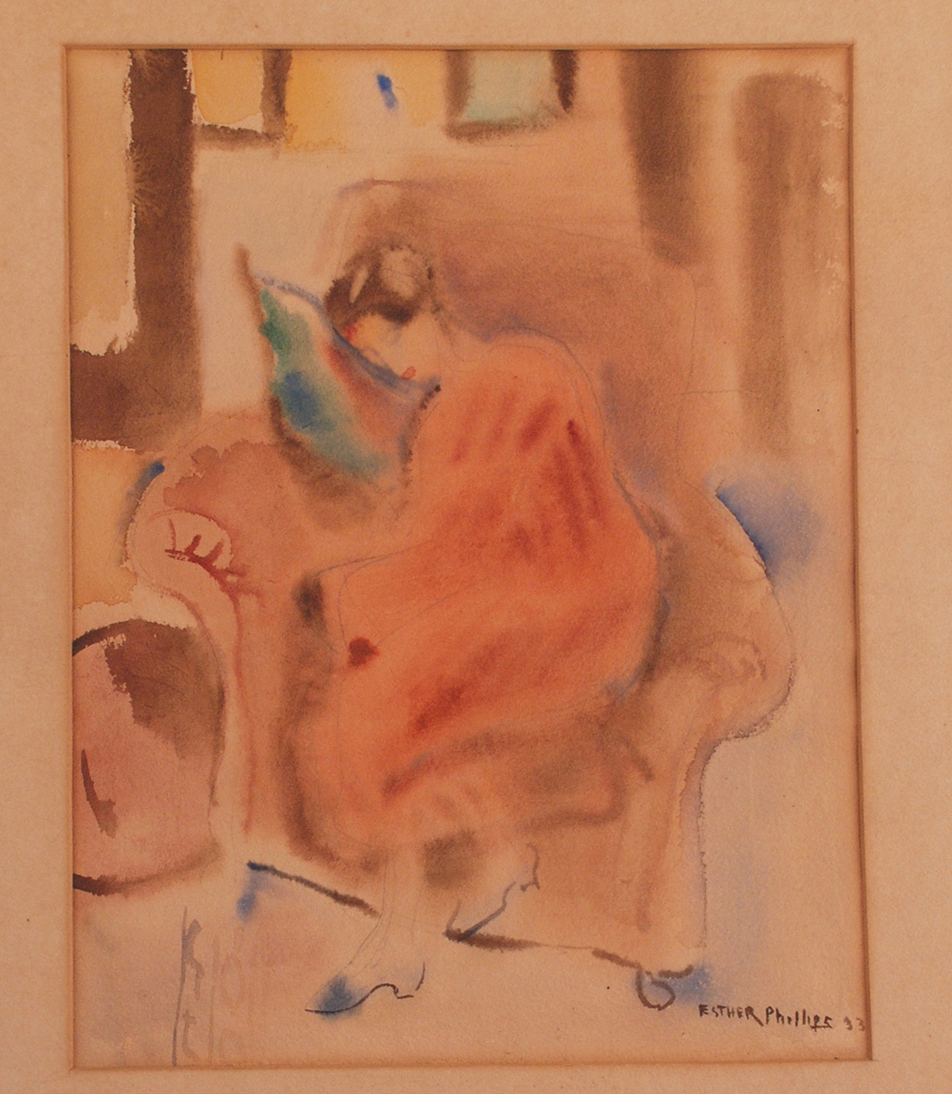 Esther Phillips, woman sleeping in a chair, watercolor on paper, 1933. Heinz History Center museum collection. Gift of the Estate of Sibyl Barsky Grucci.