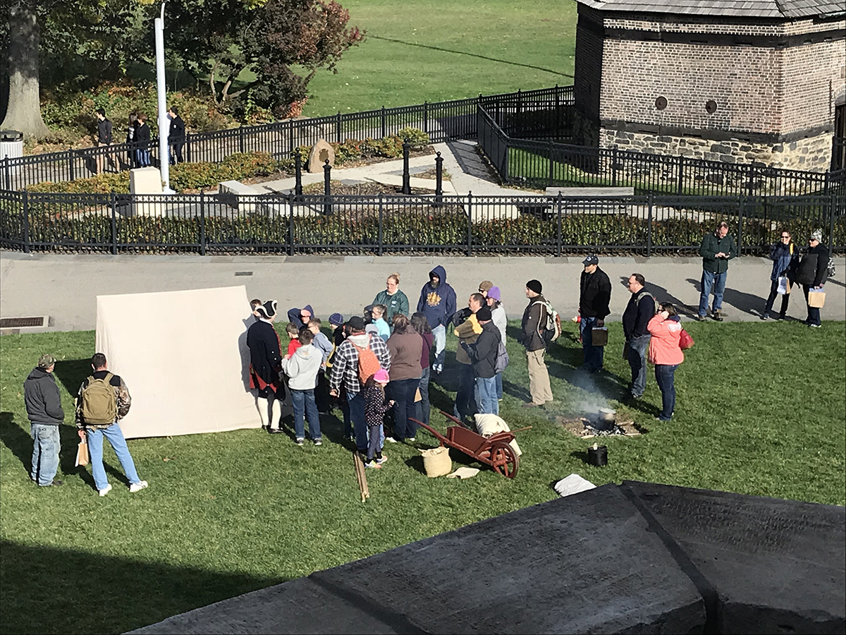 Branwyn’s (not pictured) first volunteer job at the Fort Pitt Museum was volunteering at the museum’s very first Cub Scout Day in 2017, which hosted over 300 Scouts and their families. Branwyn assisted the Scouts in making wampum belts.