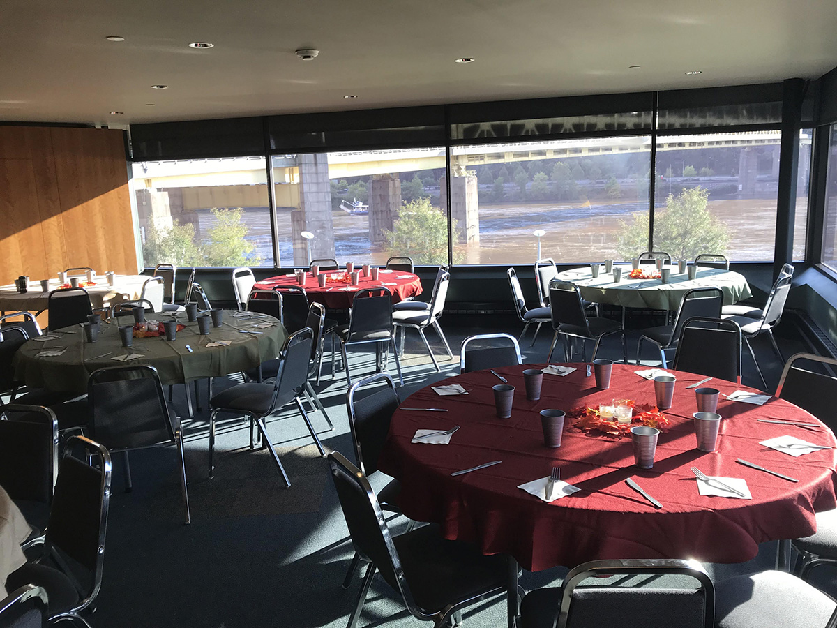 anwyn (not pictured) set up the dinner for guests from the Delaware Tribe of Indians that participated in the Museum’s 240th Commemoration for the Treaty of Fort Pitt.