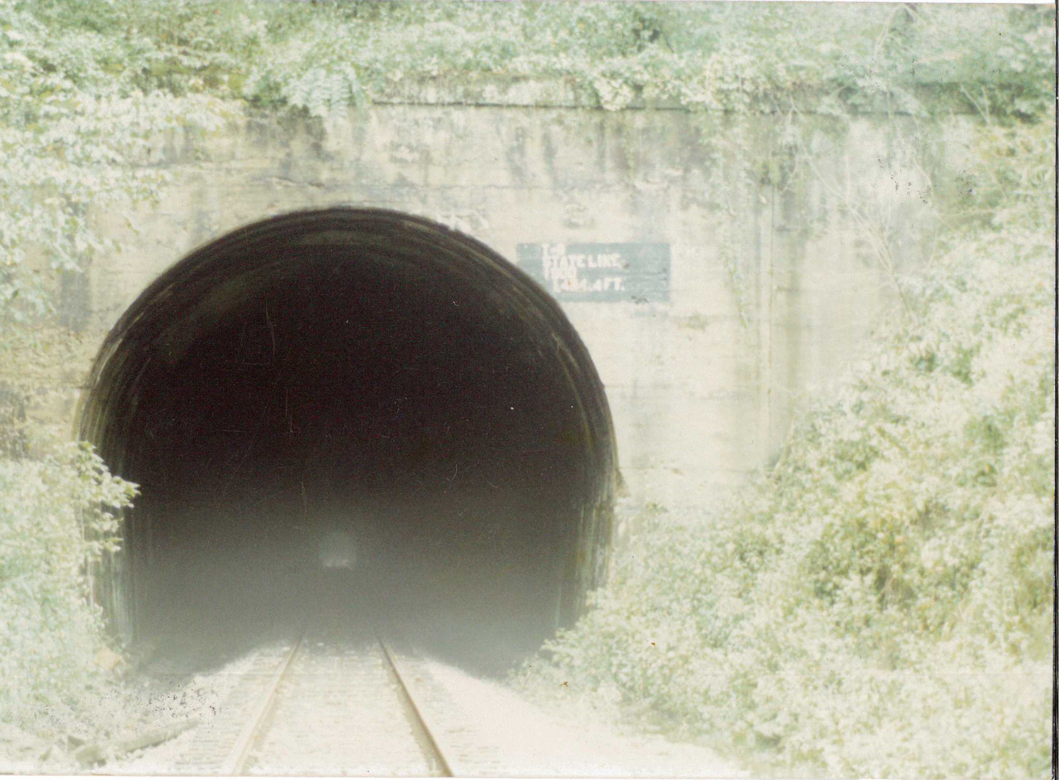 Entrance to the Stateline Tunnel, known at the time as Wabash Tunnel, that straddles the Pennsylvania/West Virginia border. Albert Miller Papers and Photographs, MSS 1095, Meadowcroft Rockshelter and Historic Village.