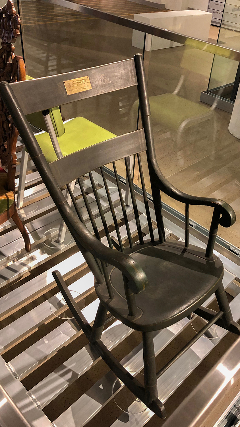 Mayor Ebenezer Denny’s rocking chair, on display in Visible Storage.