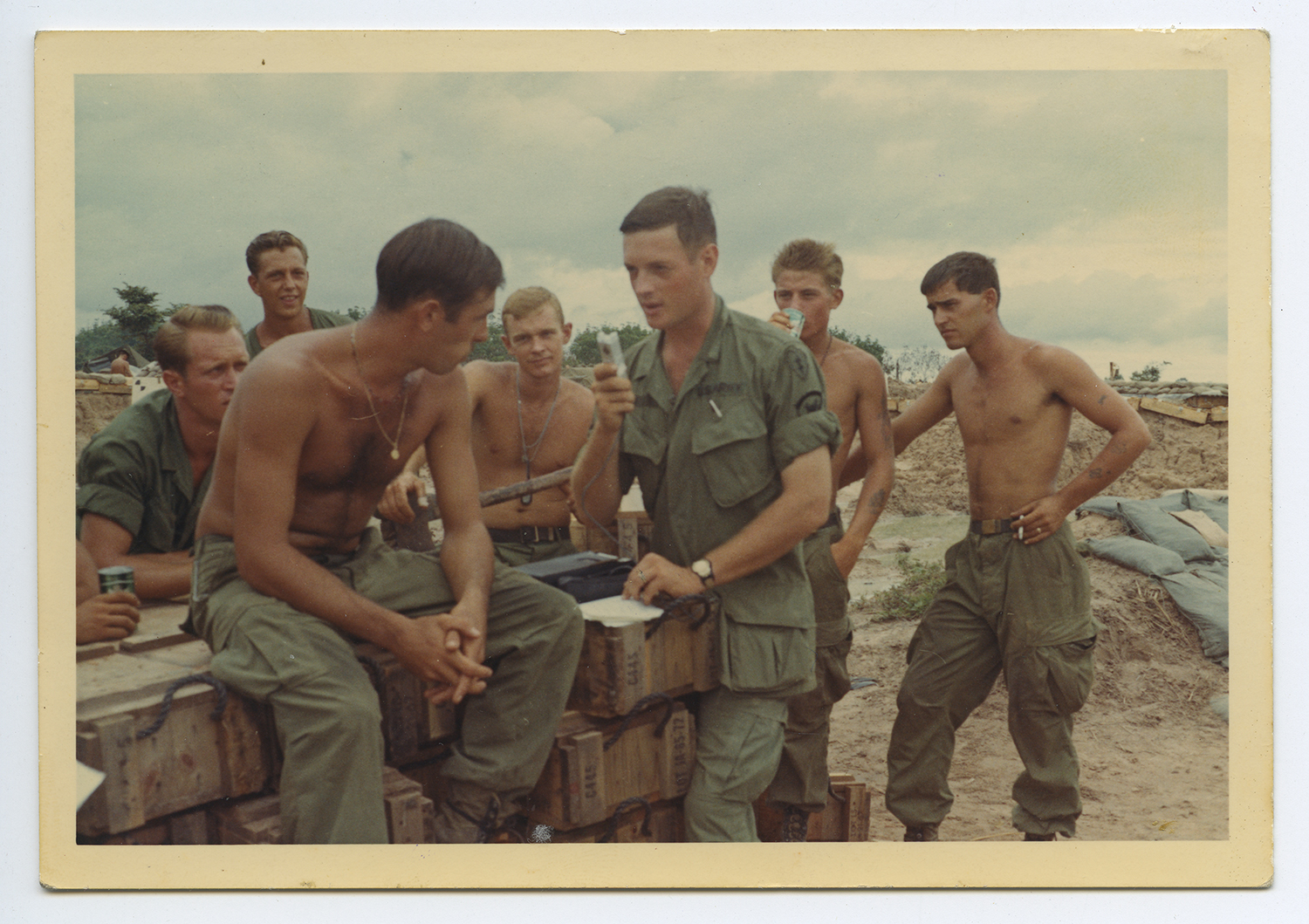 William A. Korber interviewing soldiers in Vietnam.