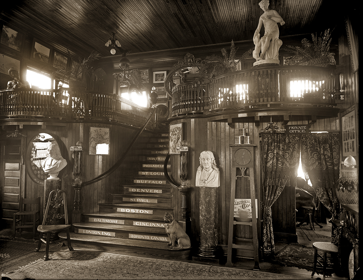 Interior of the Heinz pier, c. 1900