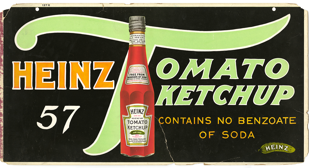 Heinz ketchup trolley sign, c. 1915.