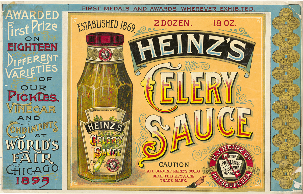 Heinz's celery sauce label, c. 1893.