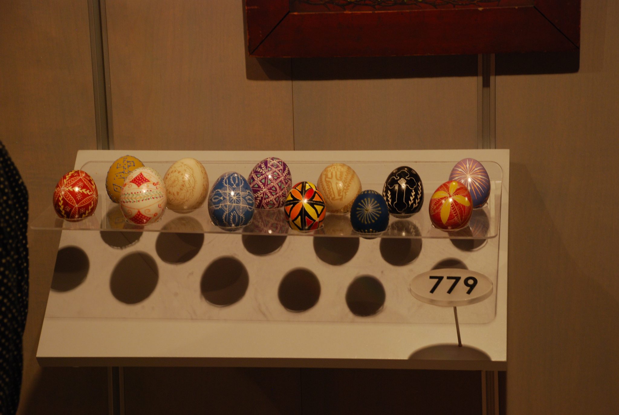 Pysanky eggs on display in the Carpatho Rusyn section of the Special Collections Gallery.