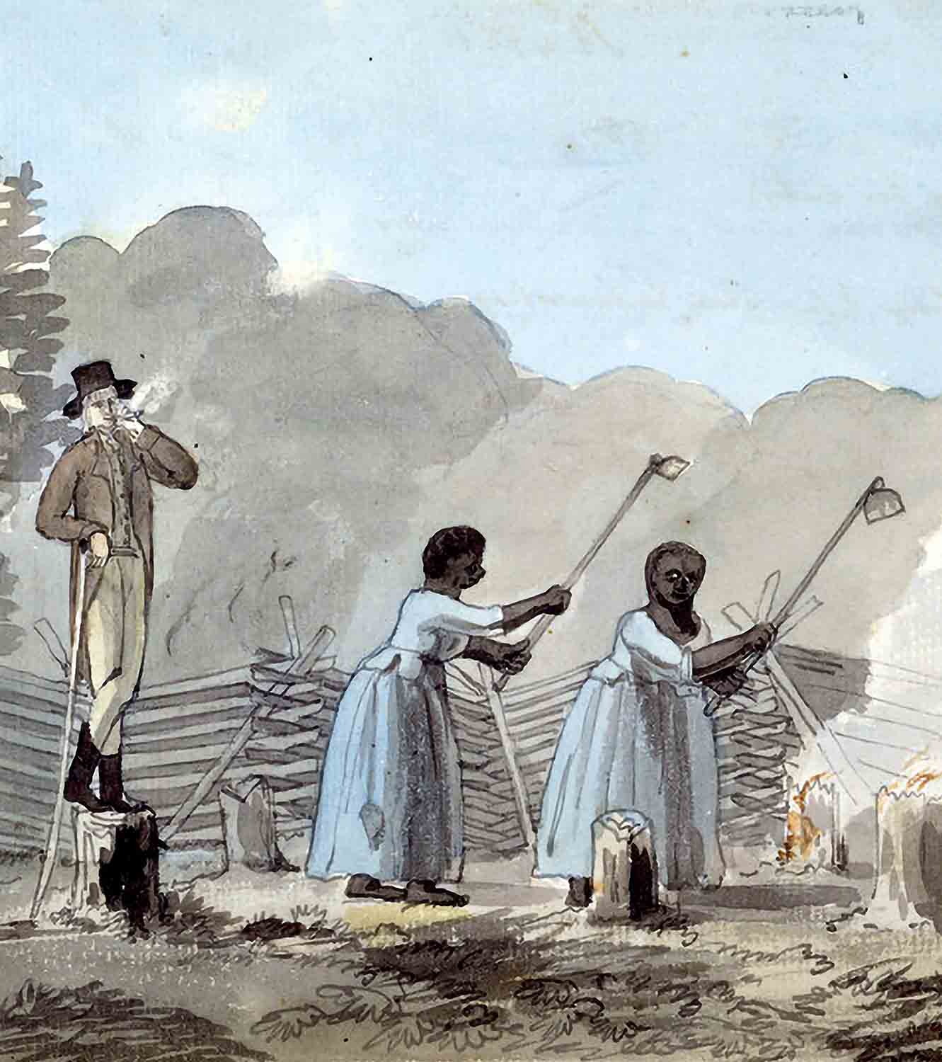 Benjamin Henry Latrobe, An overseer doing his duty near Fredericksburg, Virginia, c. 1798. Maryland Historical Society.