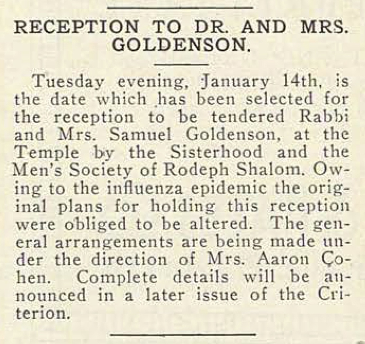 Jewish Criterion, Dec. 20, 1918