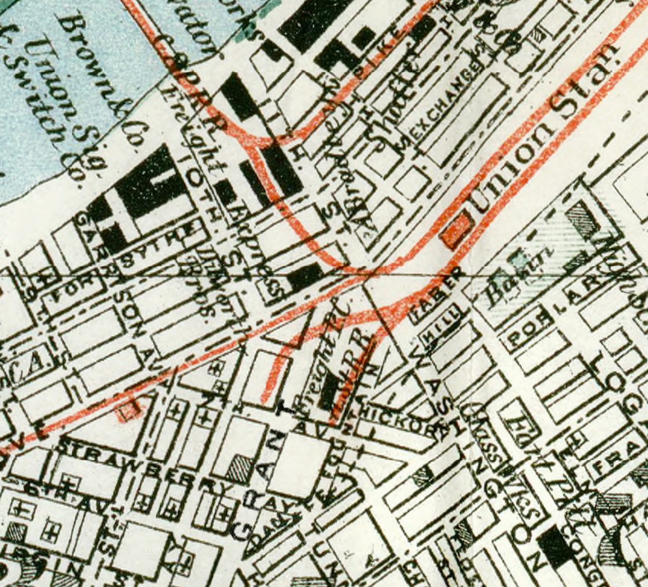 This 1884 map shows Grant still whole with tracks on each side plus a small PRR freight station. This 1884 map shows Grant still whole with tracks on each side plus a small PRR freight station.