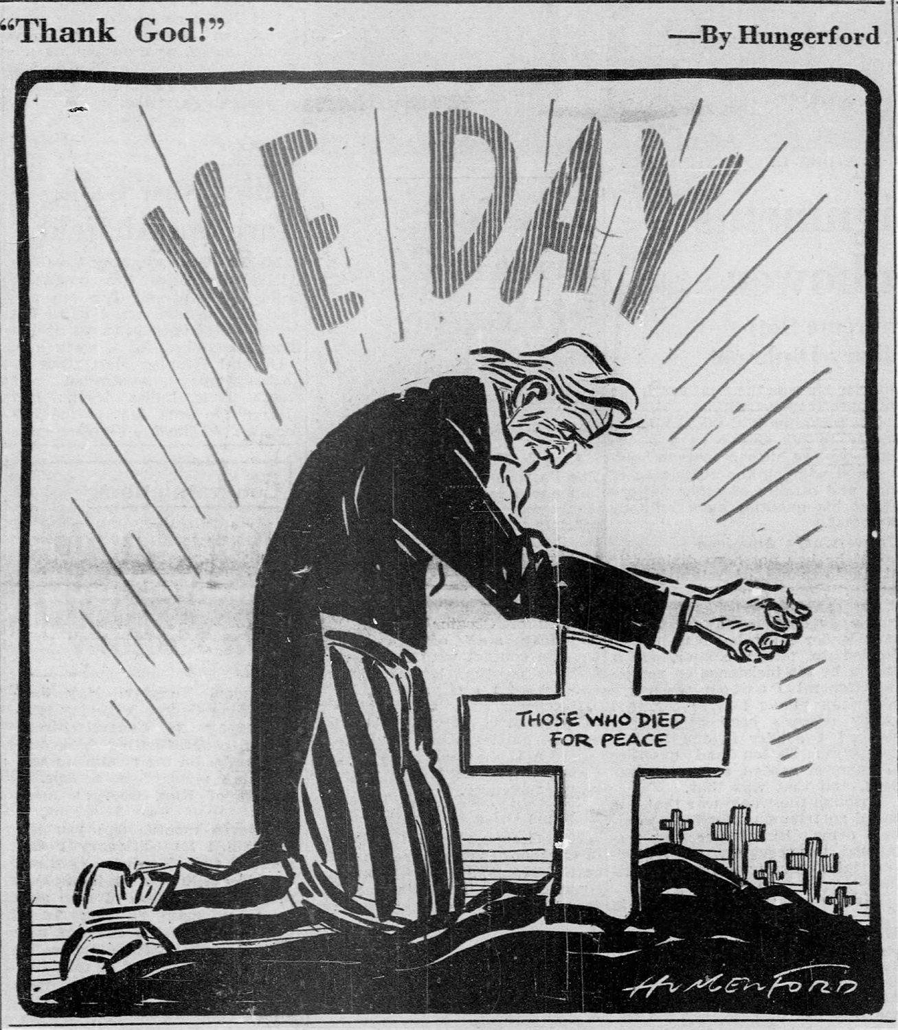 Cy Hungerford, “VE Day,” Pittsburgh Post-Gazette, May 8, 1945.