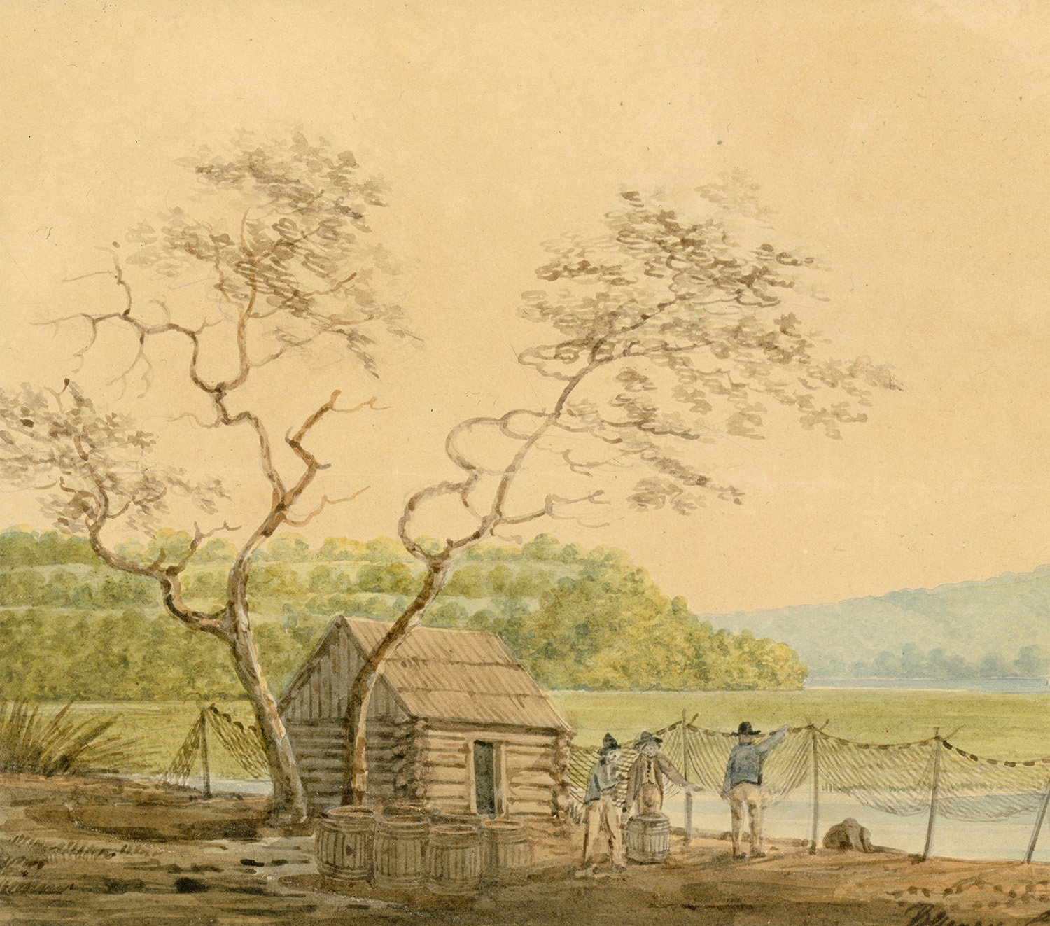 Benjamin Henry Latrobe, View from the Packet Wharf at Frenchtown Looking Down Elk Creek.