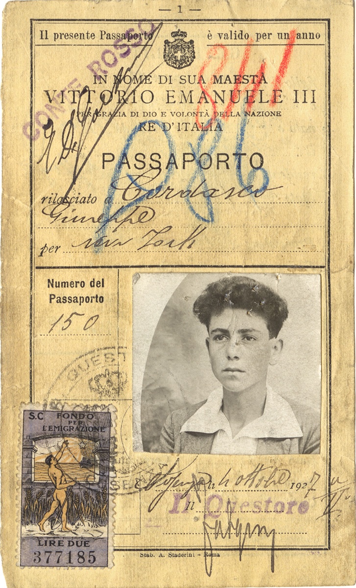 Giuseppe Cordasco’s Italian passport, 1927. Gift of Mary Antol. Italian American Collection at the Heinz History Center.