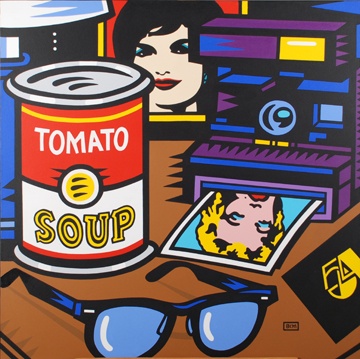 “Andy Warhol Nightstand” by Burton Morris, acrylic on canvas, 2009.