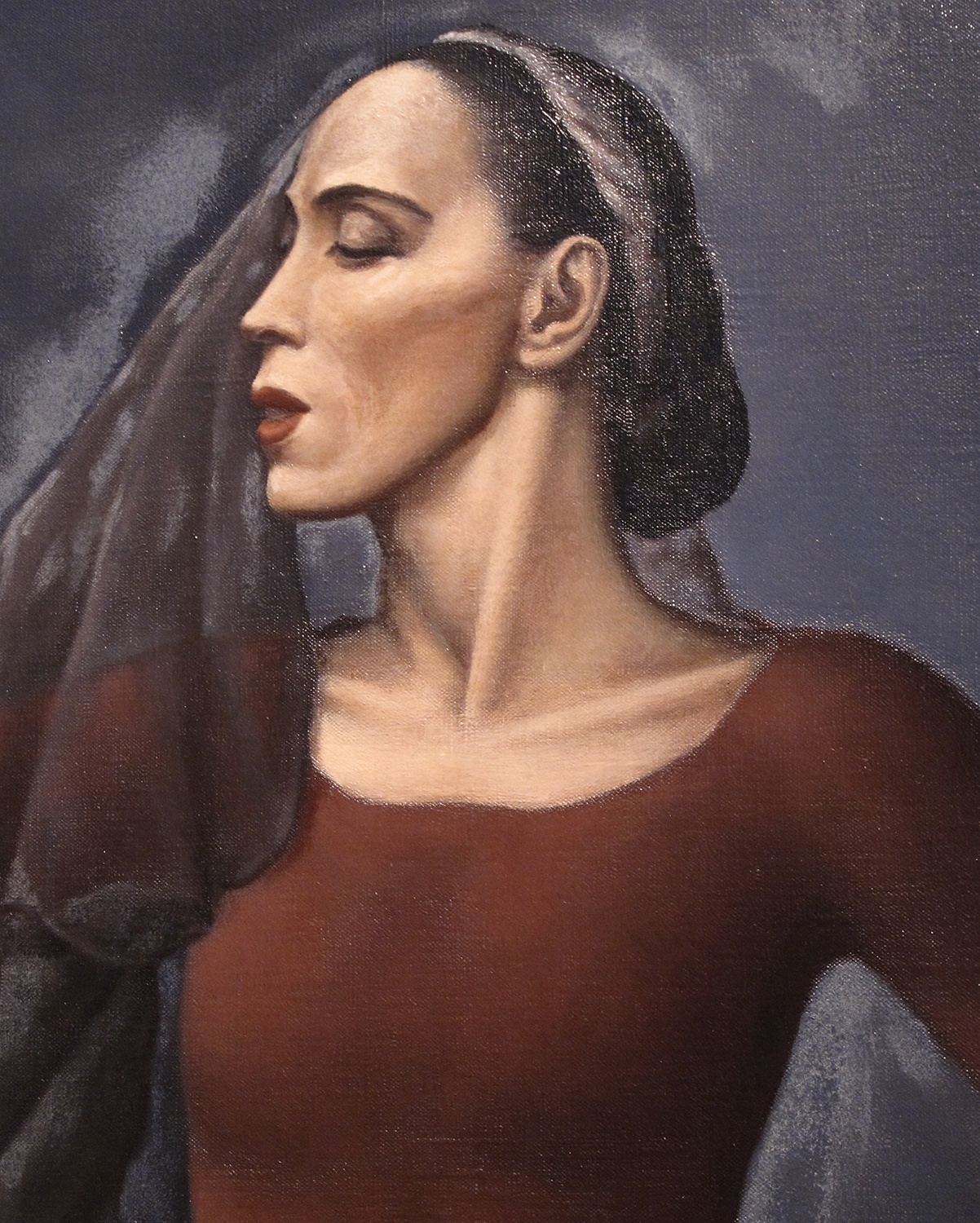 Detail, Martha Graham, by Paul Meltsner, oil on canvas, 1938. Courtesy of the National Portrait Gallery, Smithsonian Institution.