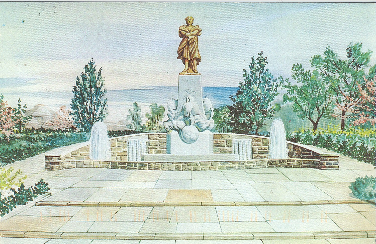 At the time of its dedication in 1958, Pittsburgh’s Columbus monument was the second largest in the country. Records in the collection show that the site for the statue in Schenley Park was secured in 1955, though community conversations around the project had been going on for decades. Gift of Joseph D’Andrea