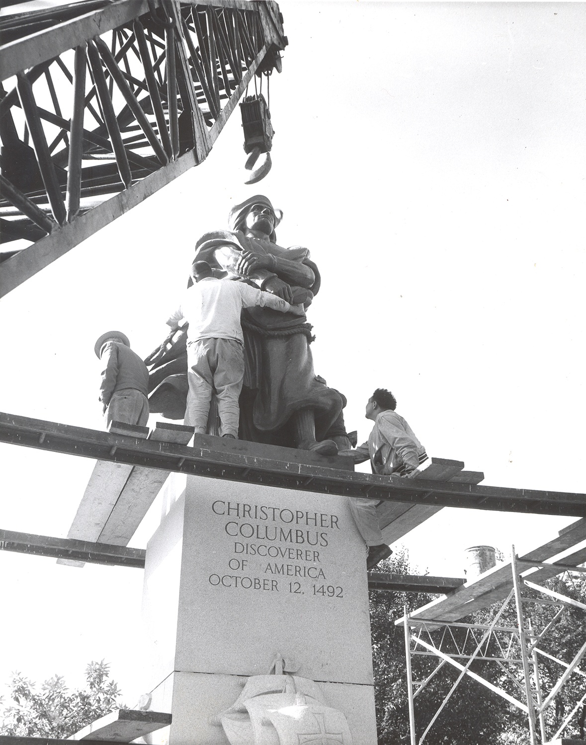 At the time of its dedication in 1958, Pittsburgh’s Columbus monument was the second largest in the country. Records in the collection show that the site for the statue in Schenley Park was secured in 1955, though community conversations around the project had been going on for decades. Gift of Joseph D’Andrea