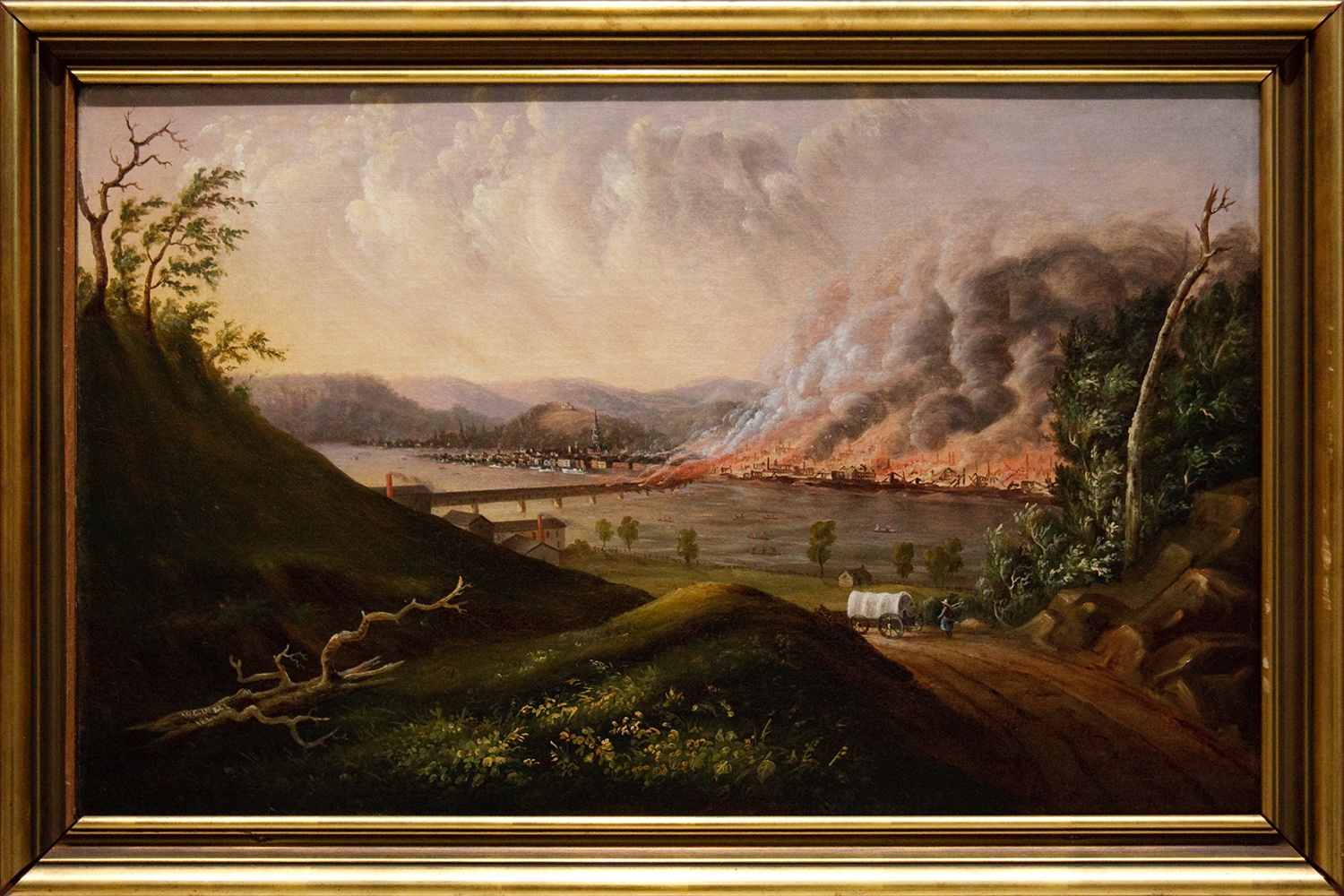 William Coventry Wall, View of the Great Fire of Pittsburgh, oil on canvas, 1846. Courtesy of Carnegie Museum of Art via a Creative Commons license and Wikipedia Loves Art project.