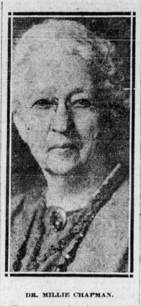 Press image of Dr. Millie J. Chapman, 1924. The Pittsburgh Press. March 23, 1924.