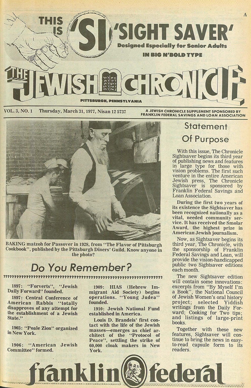 The photograph of Jacob Radbord inspecting matzah is among the best-known in the Rauh Jewish Archive. The local Jewish Chronicle has reprinted it at least twice.