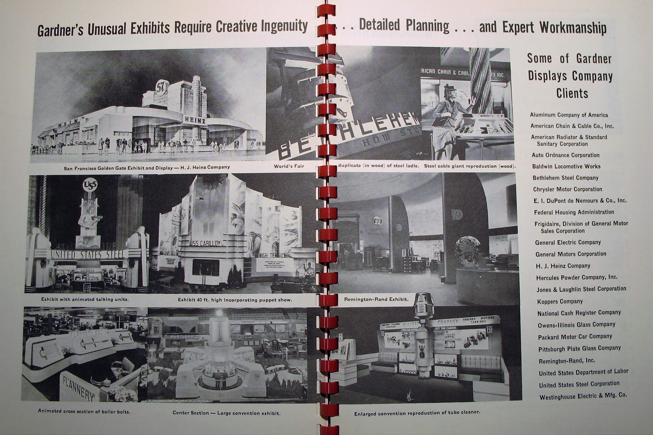 Examples of Gardner Display Company’s work featured in the promotional packet, 1942.