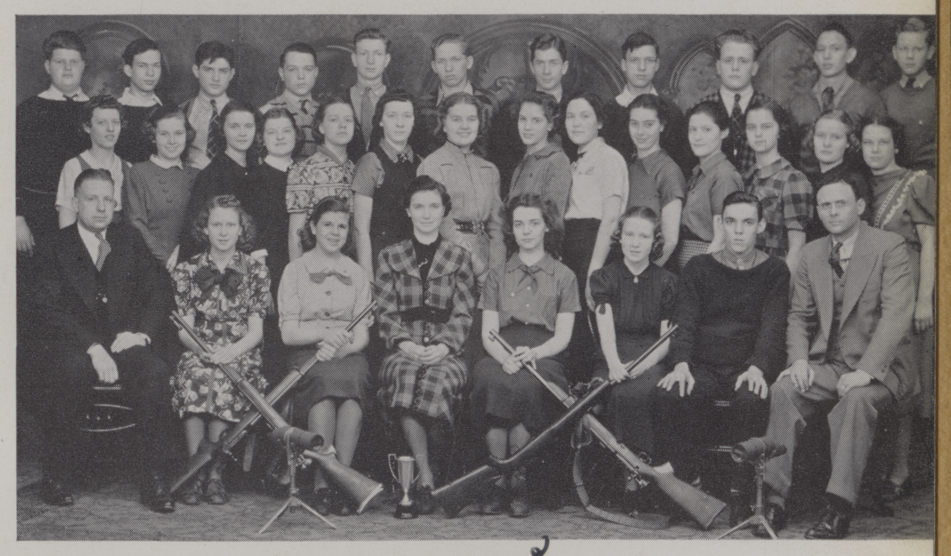 Rifle team photograph at Munhall High School in 1938.
