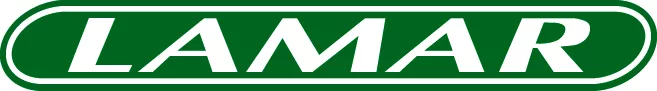 Green and white logo featuring the word LAMAR in bold, italicized white letters inside a green oval with a white border.