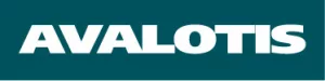 White bold capital letters spelling AVALOTIS on a teal rectangular background.