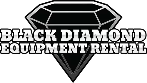 Logo featuring a large black diamond shape with the words Black Diamond Equipment Rental in bold, white capital letters across the center.