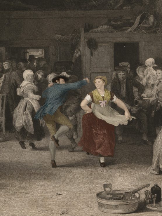 Detail, James Stewart, The Penny Wedding, 1832, digitally modified from an original engraving in the Yale Center for British Art, Paul Mellon Collection