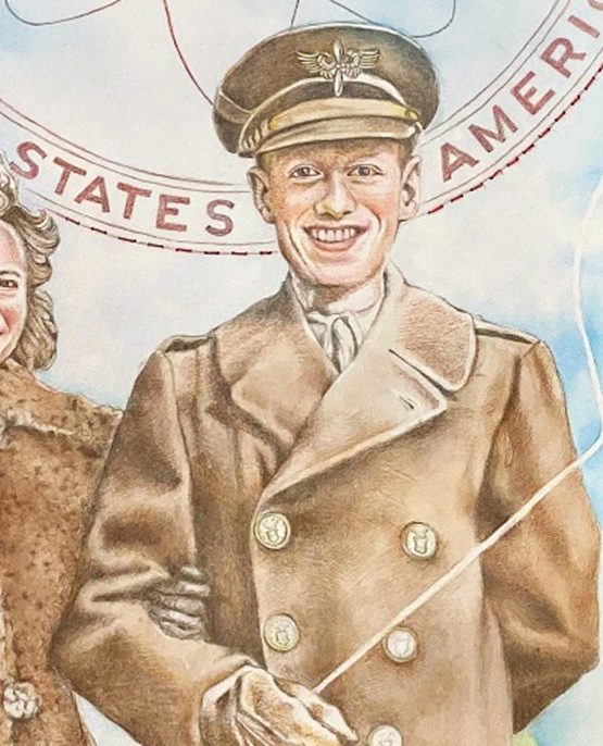 A vintage-style illustration of a woman in a fur coat and a man in military uniform. Text: INCIDENTAL TO LAW AND ORDER – Edgar Hoover. U.S. seal faint in the background. *AI generated alt text